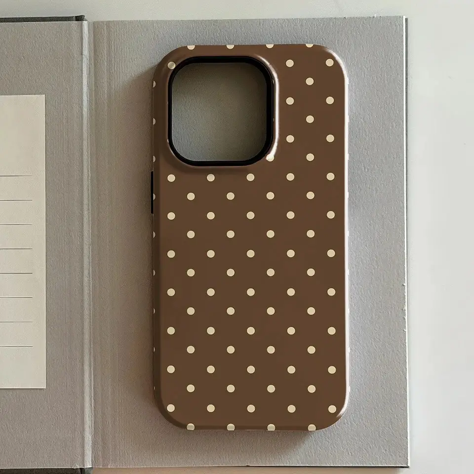 Luxury Brown And Red Polka-dot Phone Case