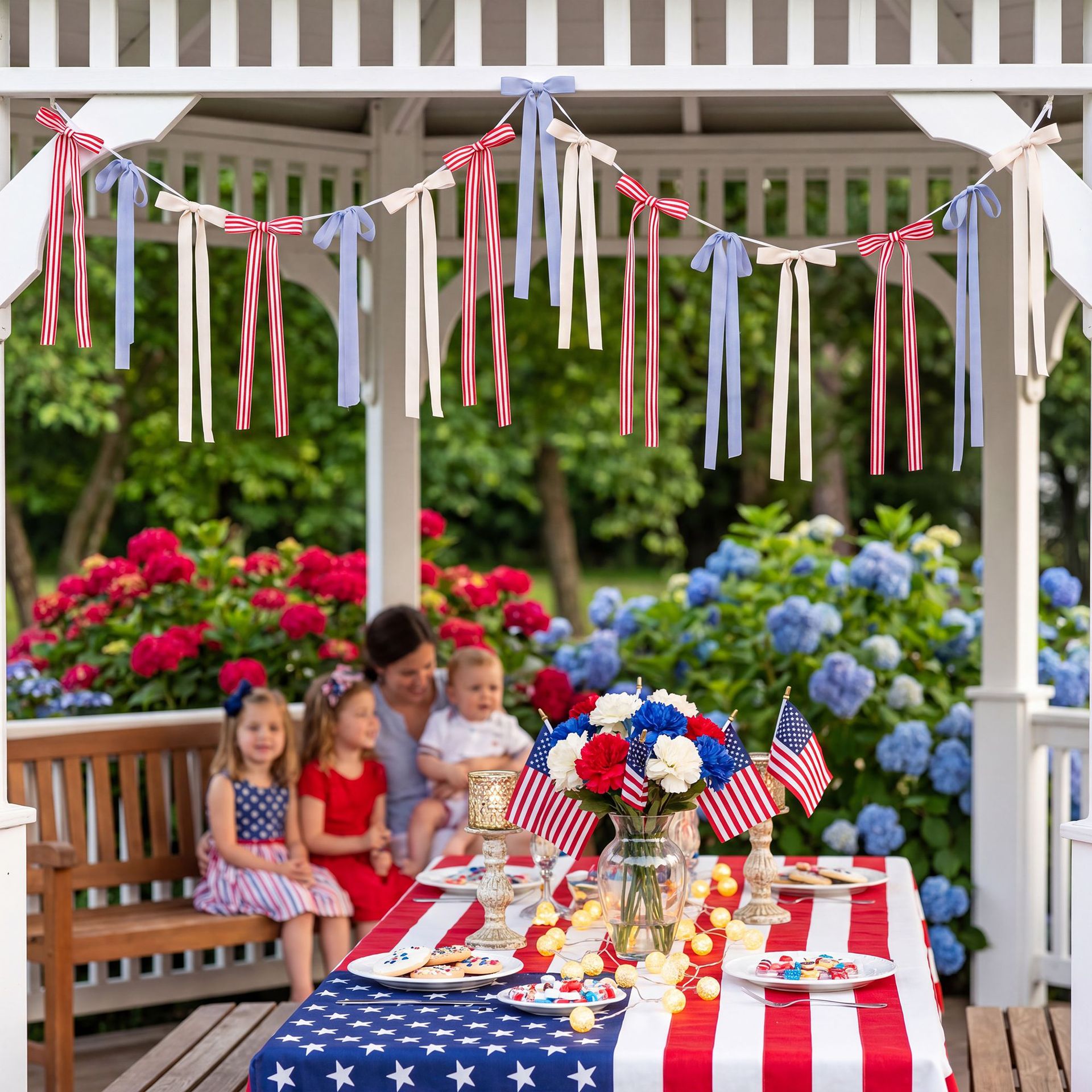 Striped Bunting Garland Decoration, picture 2 of 3