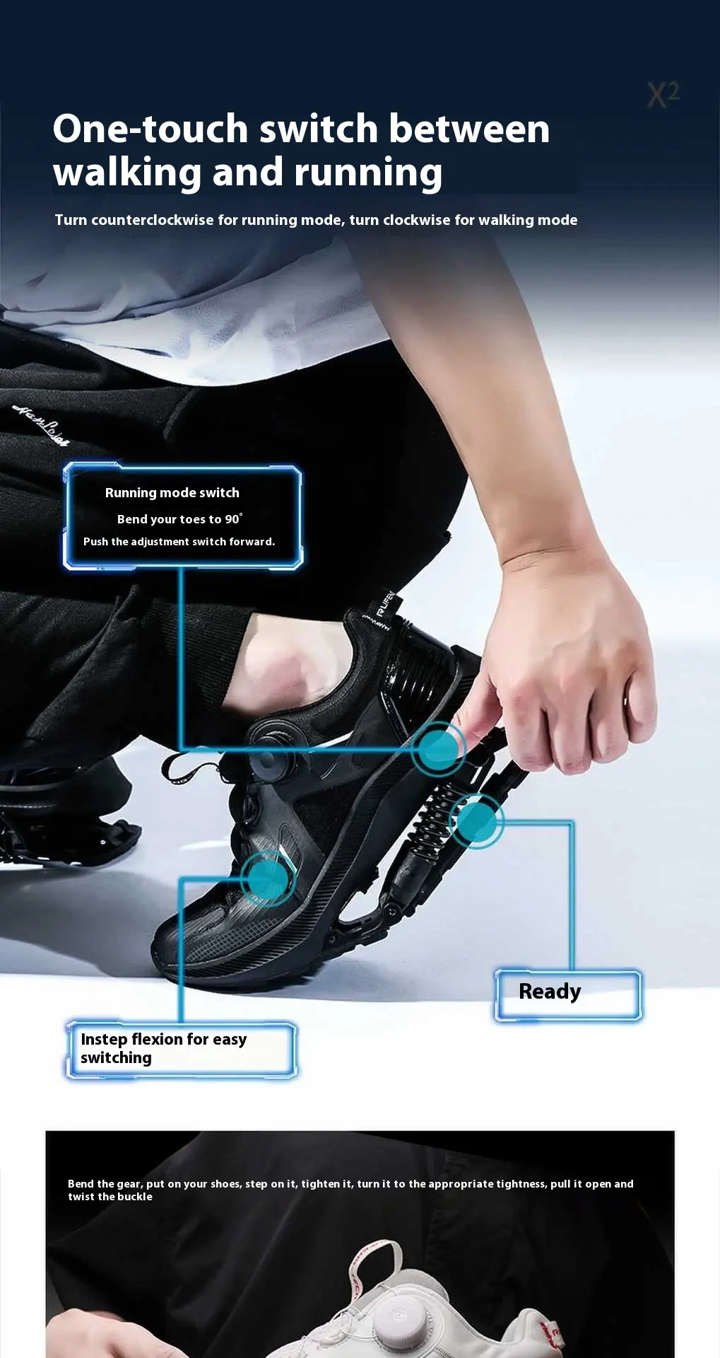 Black Tech Running Shoes Power Mechanical Marathon