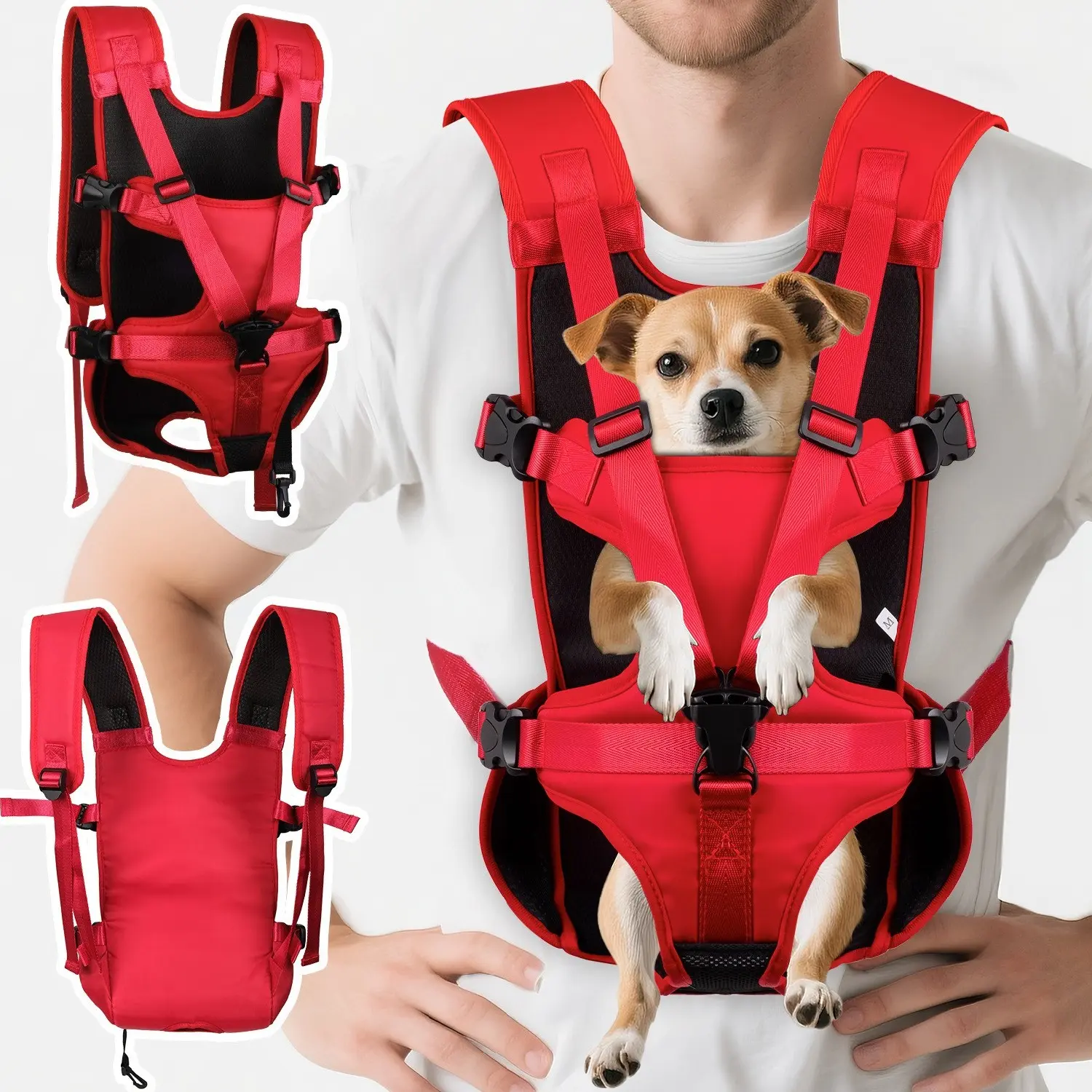 Four-legged Enclosed Wrap-around Chest Pet Backpack