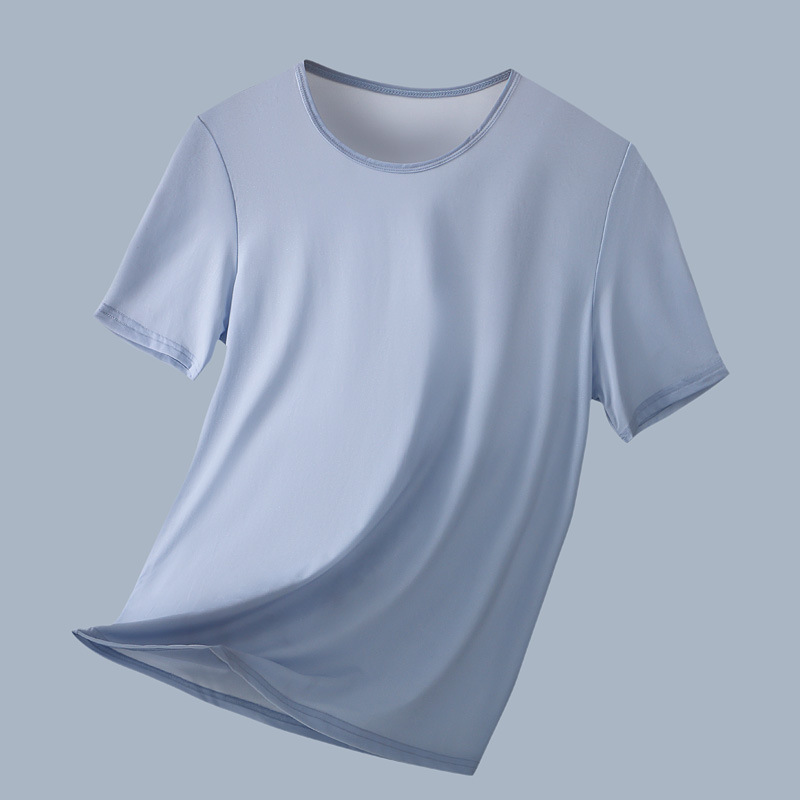 Summer Ice Silk T-shirt Ultra-thin Mesh Breathable Quick-drying Sports Fitness Half Sleeve