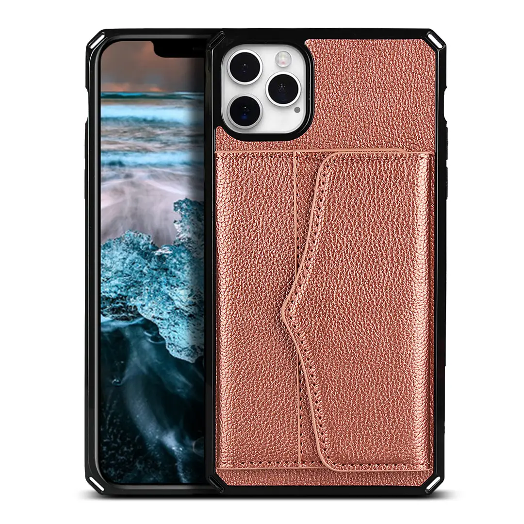 Lychee Pattern Card Inserting Mirror Phone Case