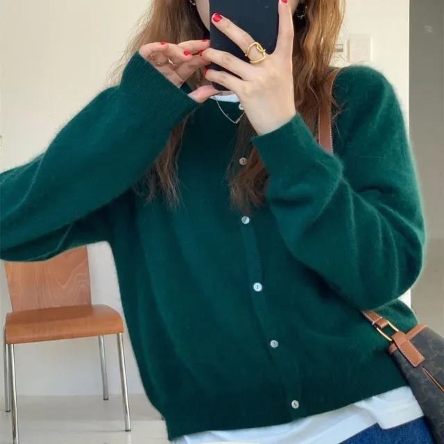 Fall Loose Outer Wear New Sweater Women Dark Green - Shop at LoveMi