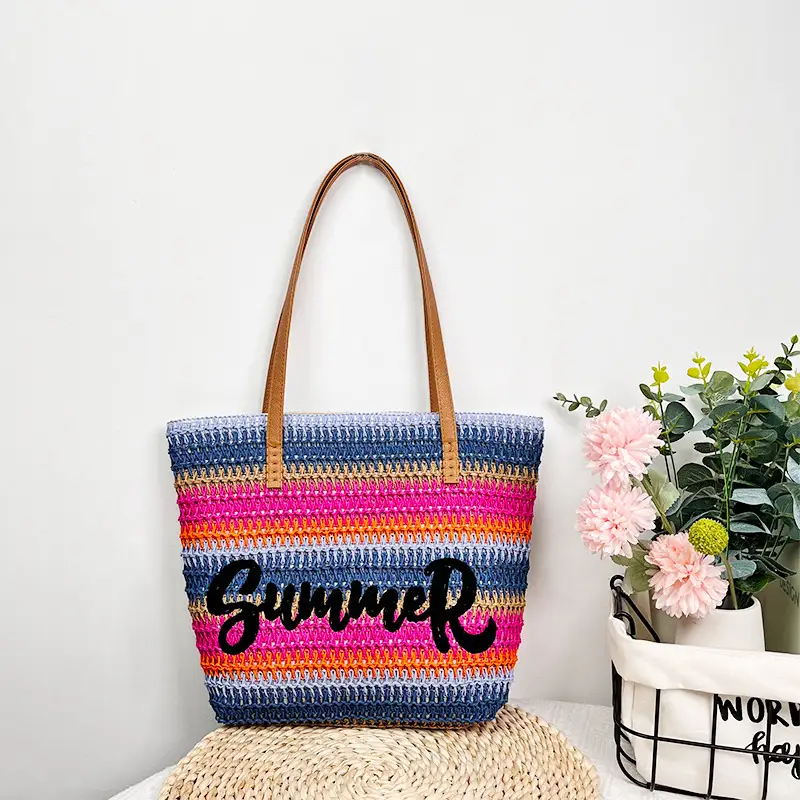 Straw-woven Womens Large-capacity Shopping Bag
