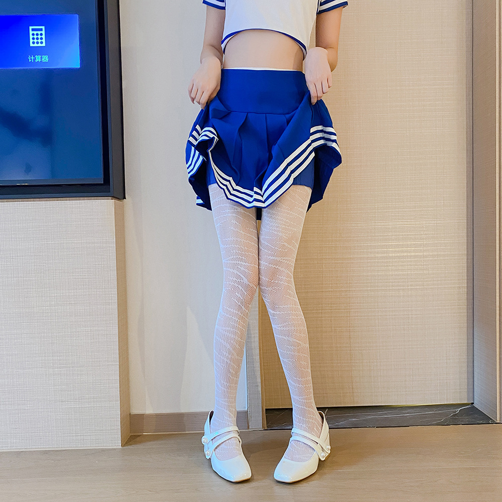 Influencer-approved Thin Black Stockings JK-style Striped Base Socks