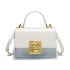 Women's PU Crossbody Shoulder Handbag - White - View 1