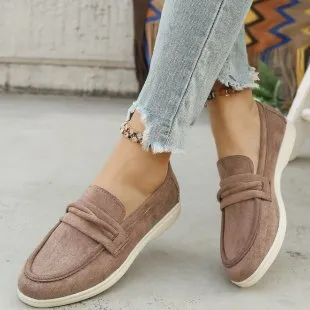 Spring Leisure Women's Flat Shoes Pumps Plus Size - Khaki