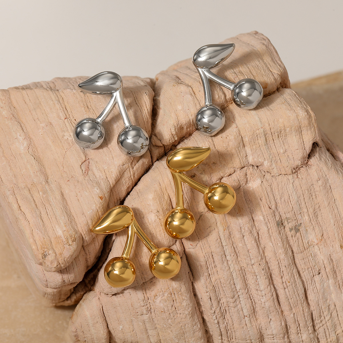 Sweet Glossy Stainless Steel Cute Earrings