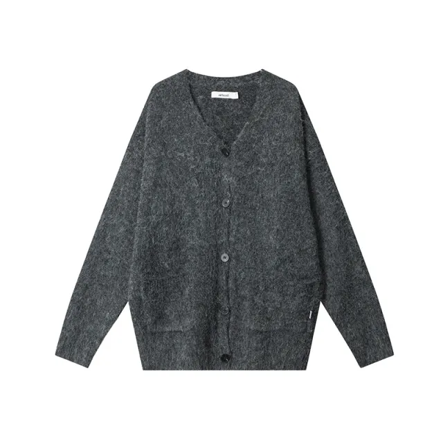 European And American Style Fashion Lazy V neck Couple Cardigan Dark Gray - Shop at LoveMi
