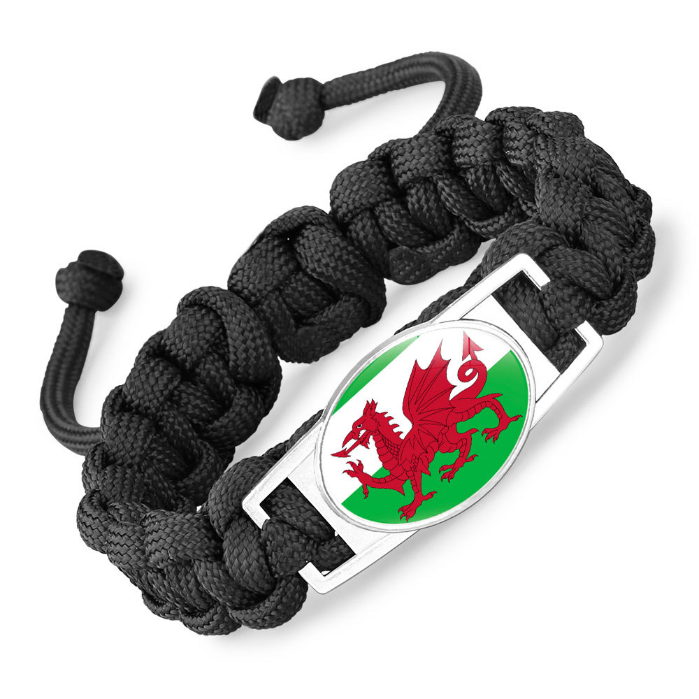 Flag-pattern Woven Adjustable Paracord Bracelet