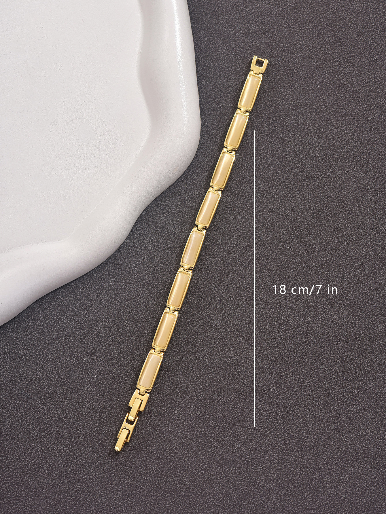 Detailed Gemstone Inlay Bracelet