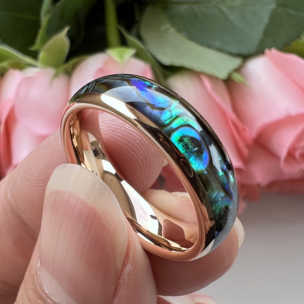 Inlaid Sea Shell Creative High Quality Tungsten Ring