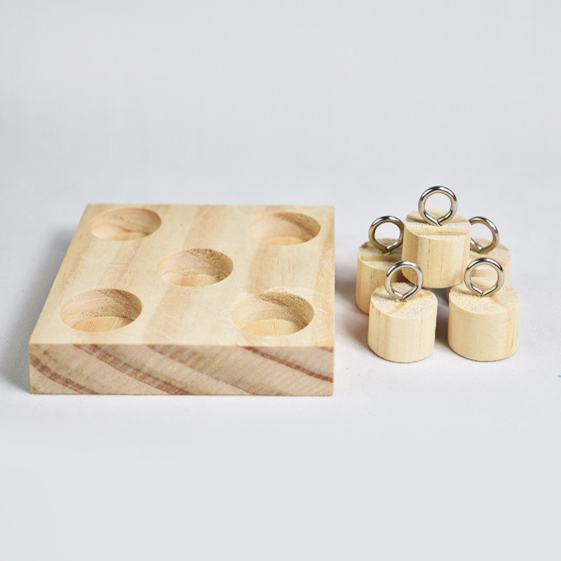 Bird Parrot Educational Toy Wooden Insert Column Puzzle Color Plug-in Cylindrical Building Blocks DIY