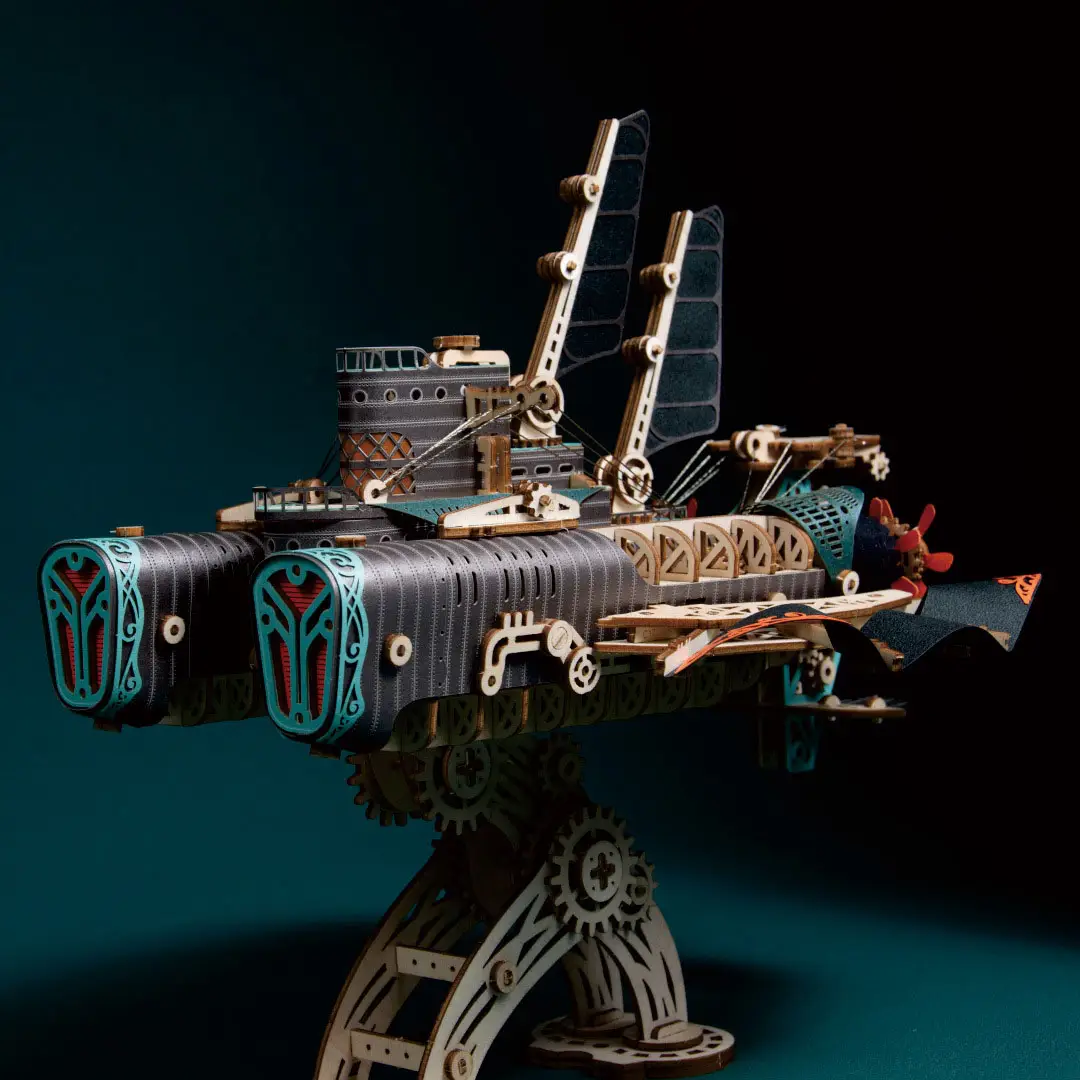3D Wooden Puzzle Fantasy Spaceship Twenty Thousand Leagues Under The Sea Model Pressure Reduction Toy