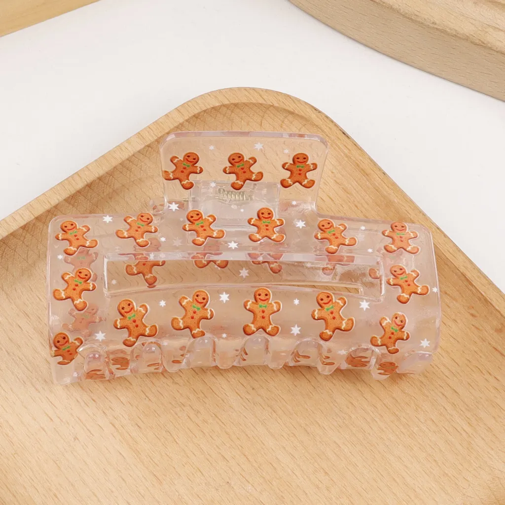 Gingerbread Man Patterned Shark Clip With A Festive Christmas Vibe - Biscuit Man Figures
