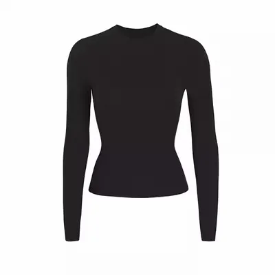 Tight Bottoming Shirt Upper Clothes Long Sleeves T shirt Black - Shop at LoveMi