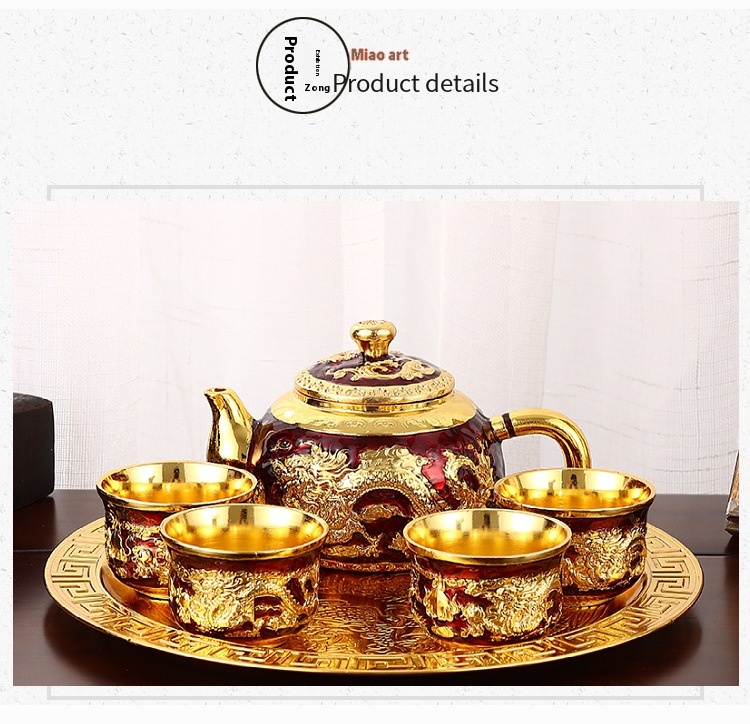 Chinese Tea Set Suit Household Retro Creative Teapot Tea Cup Tray