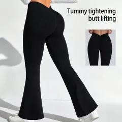 High Waist Belly Contracting Yoga Pants Women's Sports Tight - Black - View 1