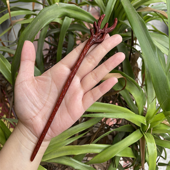Ebony Antique Carved Hairpin 20