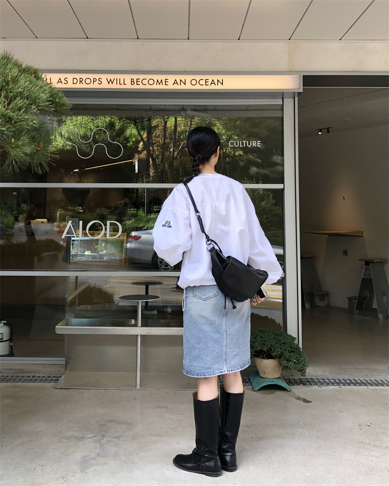 Women's Sports Style Retro College Embroidery Top