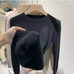 Women's Underwear Velvet Thickening Sweater - Black - View 1