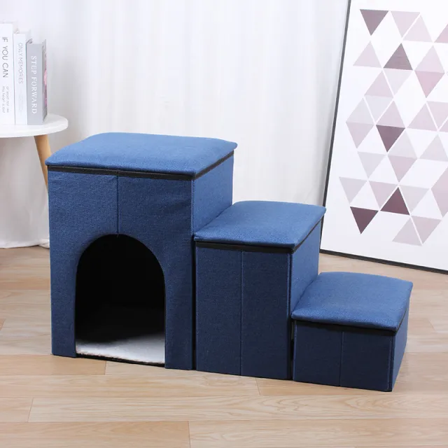 Pet Ladder Dogs And Cats Step Foldable Navy Blue - Shop at LoveMi