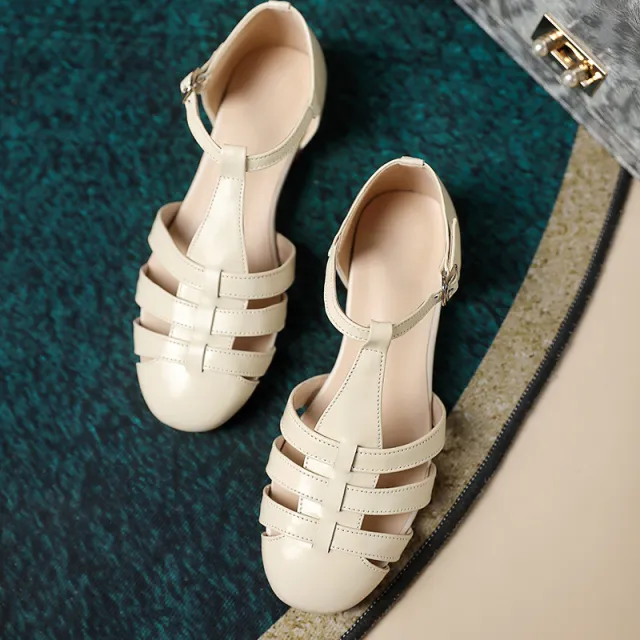 Women's Summer New Fashion Ankle strap Buckle Sandals Women Beige - Shop at LoveMi