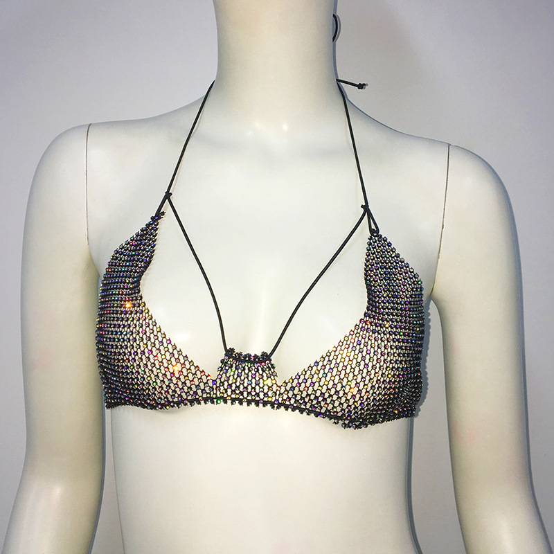 Black AB Diamond Bra