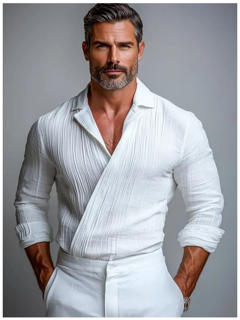 Business-Casual American-Style Long-Sleeve Mens Shirt Business-Casual American-Style Long-Sleeve Mens Shirt