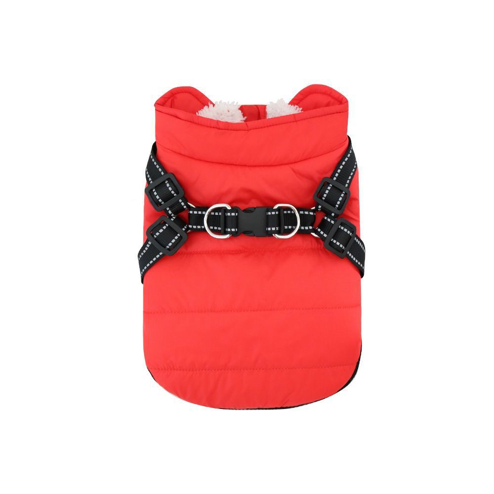 Insulated Fleece-lined Dog Vest With Chest And Back Zipper To Prevent Pinchingessential Winter Clothing For Your Pup