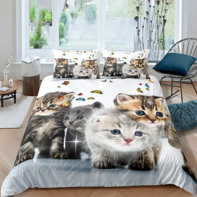 Pet Cat Pattern Bedding Down Quilt Cover 6Color - Shop at LoveMi