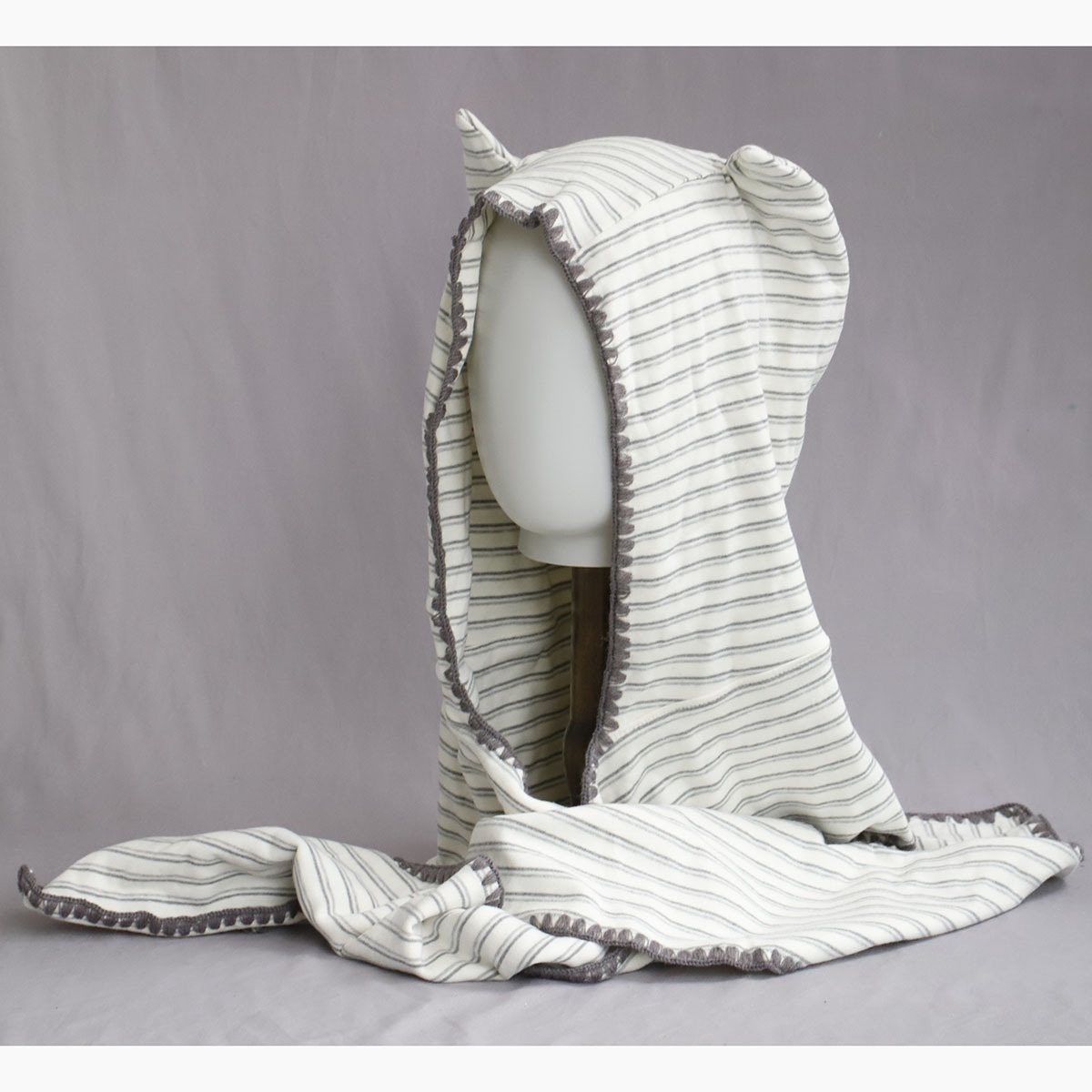 Retro Winter Scarf Hat With Devil Horns For Women Cute Lace Trim - Women's Clothing