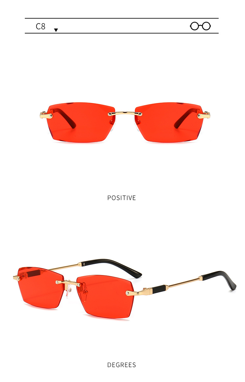 Title 17, Frameless Trim Sunglasses Personality Jelly Color