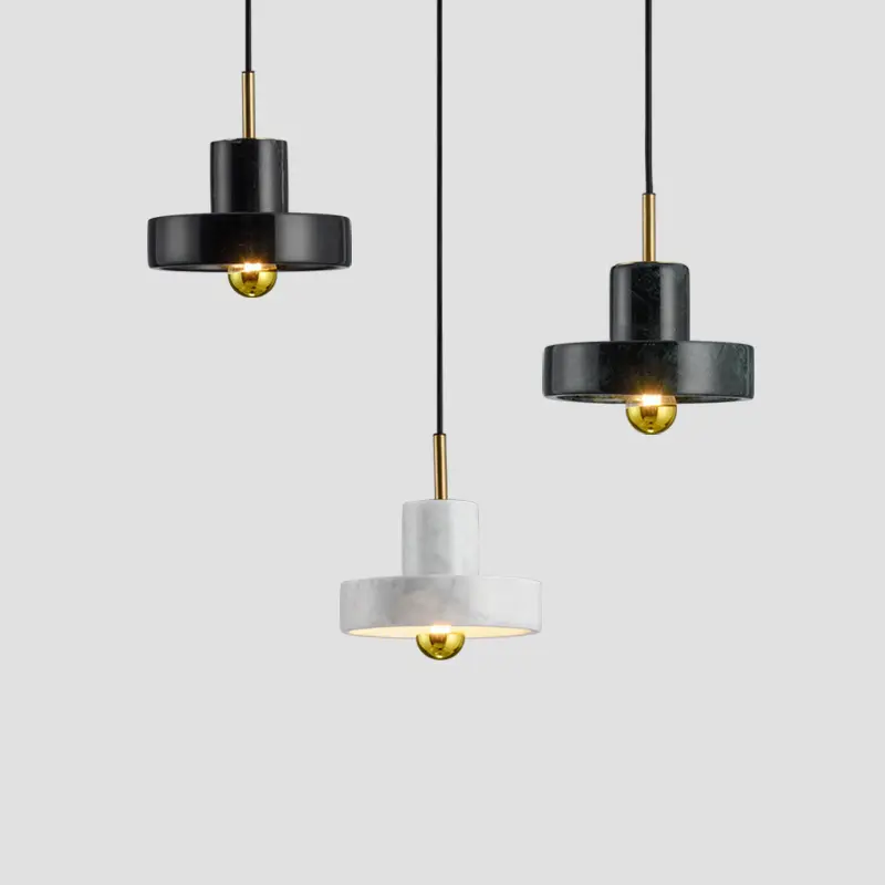 Simple Modern Bedroom Brass Marble Chandelier