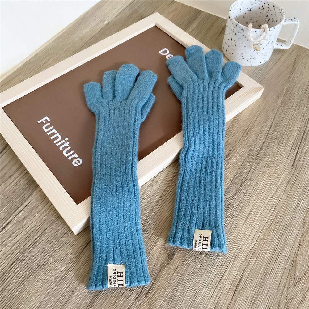 3 Long Gloves Blue