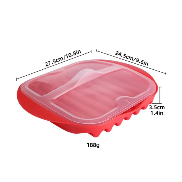 Plastic Microwave Bacon Grill Pan Red - Shop at LoveMi