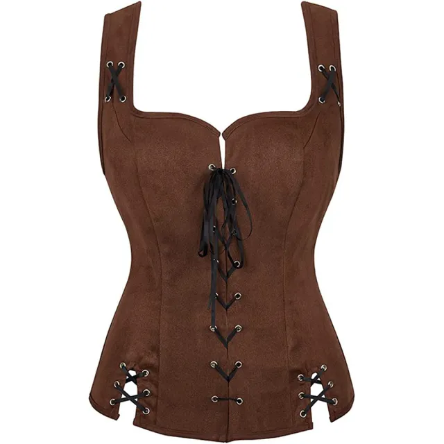 Suede Lace up Top For Women Brown - Shop at LoveMi