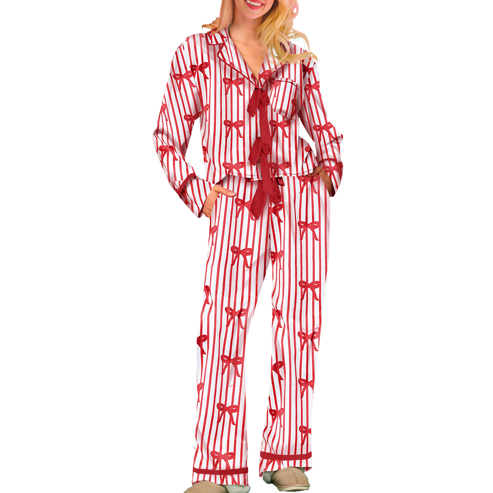 Christmas Halloween Digital Printing Pajamas Set