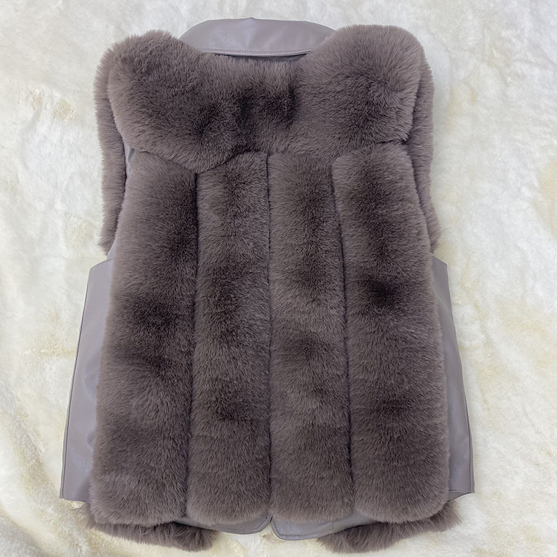 Warm Leisure Stitching Women's Fur Vests