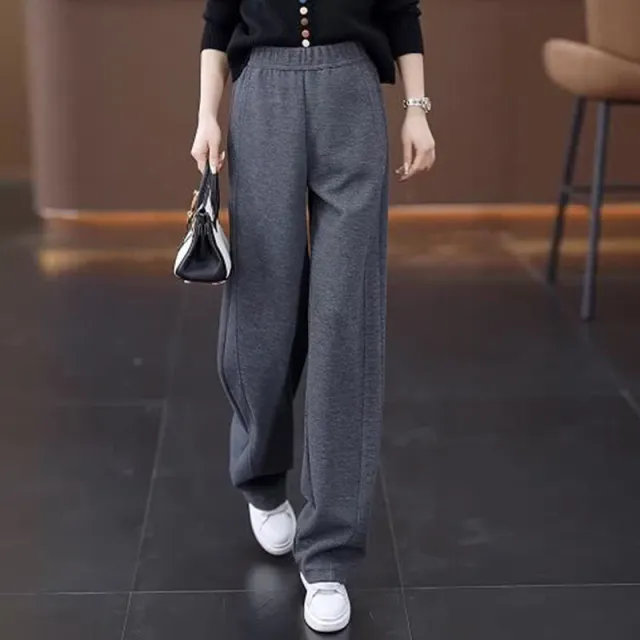 Slimming Relaxed fit Wide leg Pants For Women Casual Style Gray - Shop at LoveMi