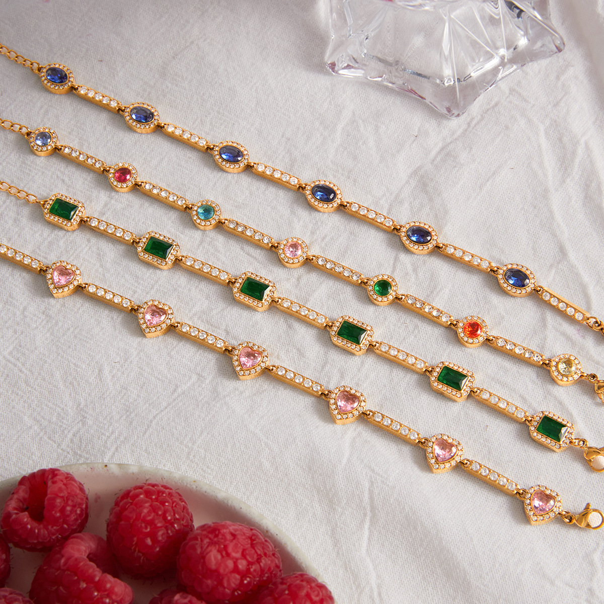 Stainless Steel Rhinestone Zircon Multi-style Bracelets
