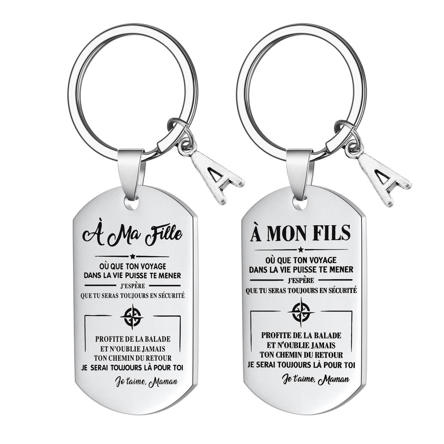 Stainless Steel Dog Tag Keychain To My Son