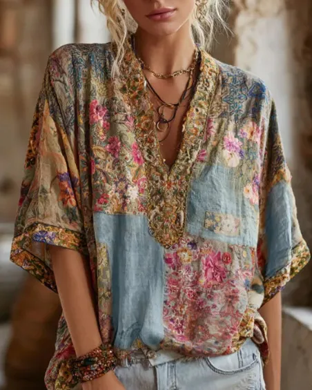 V neck Pullover T shirt Casual Top 1623195 Zj1504 Style 5Xl - Shop at LoveMi