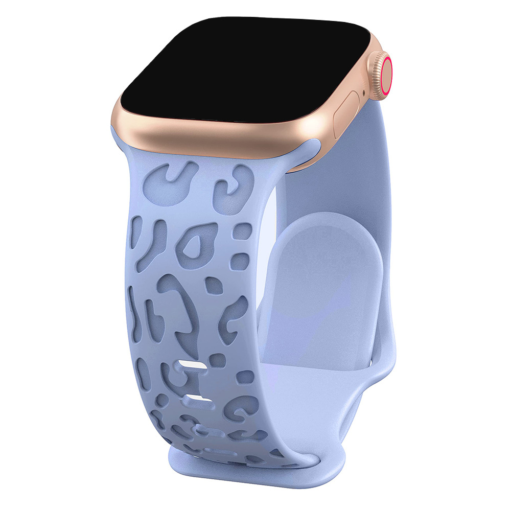 Printed Carved Silicone Leopard-print Watch Strap 6