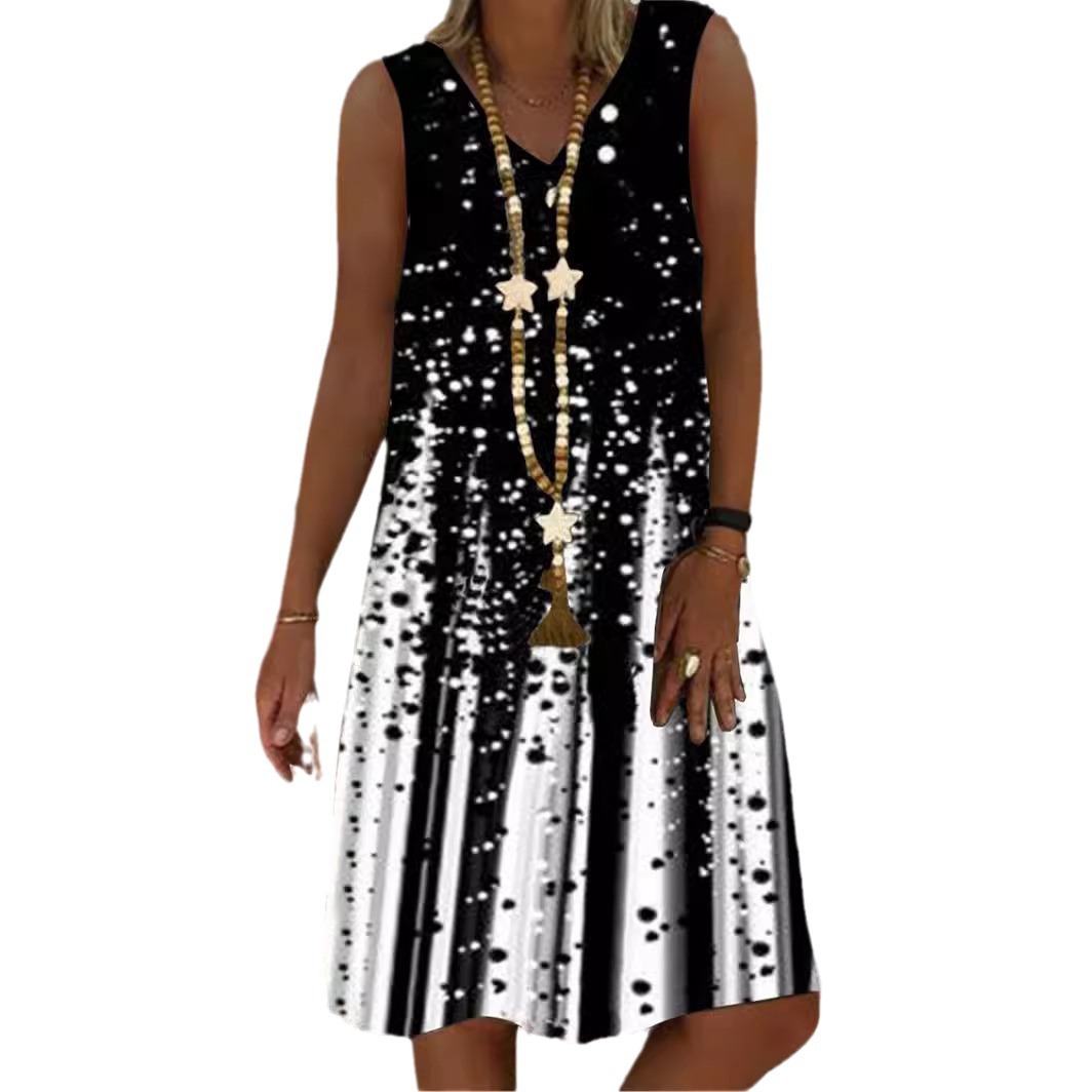 Sleeveless V-neck Floral Print Casual Dress