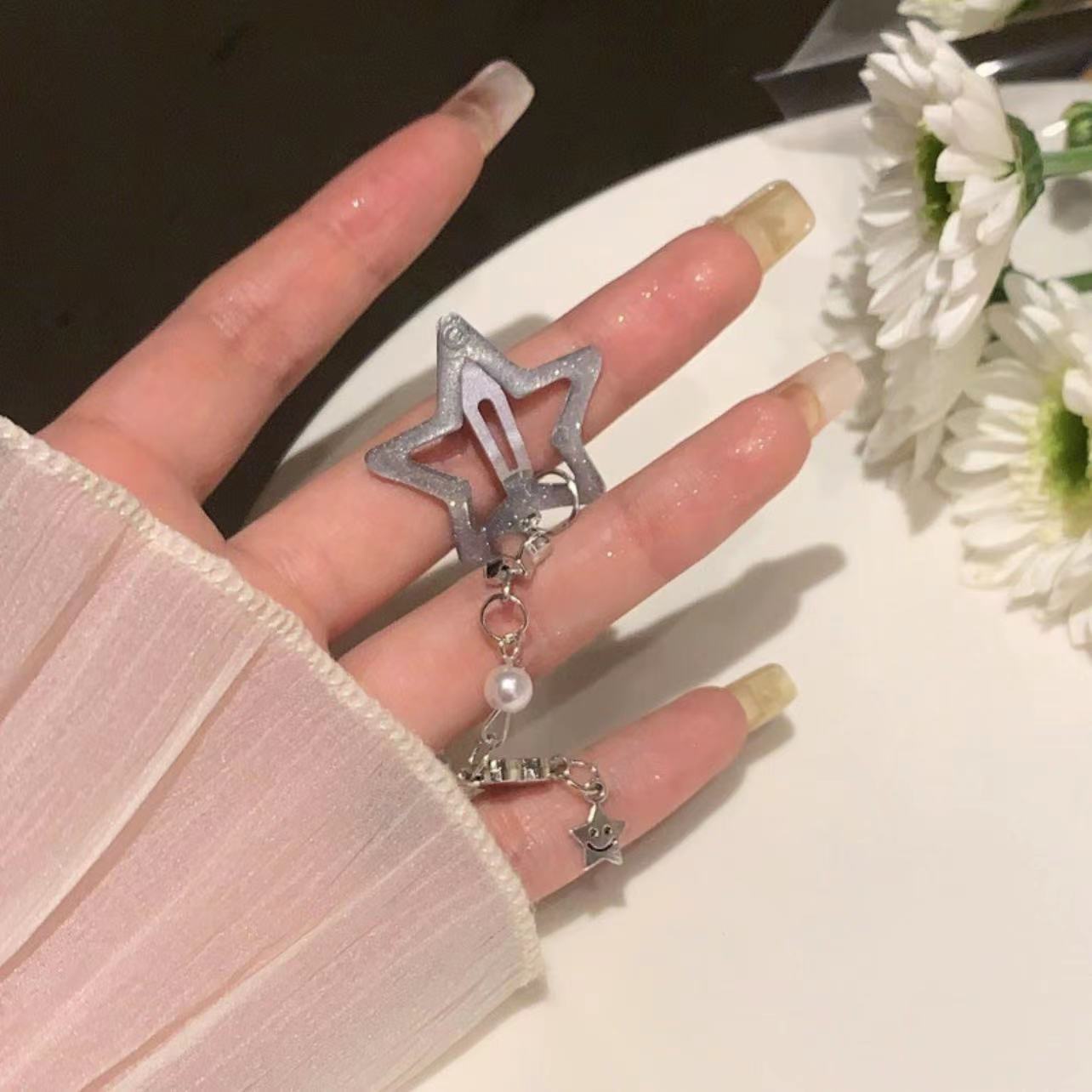 Dopamine Sweet Cool Y2g Pentagram Tassel Hairpin