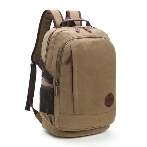 Wear-resistant Washed Canvas Men's and Women's Backpacks Street Casual
