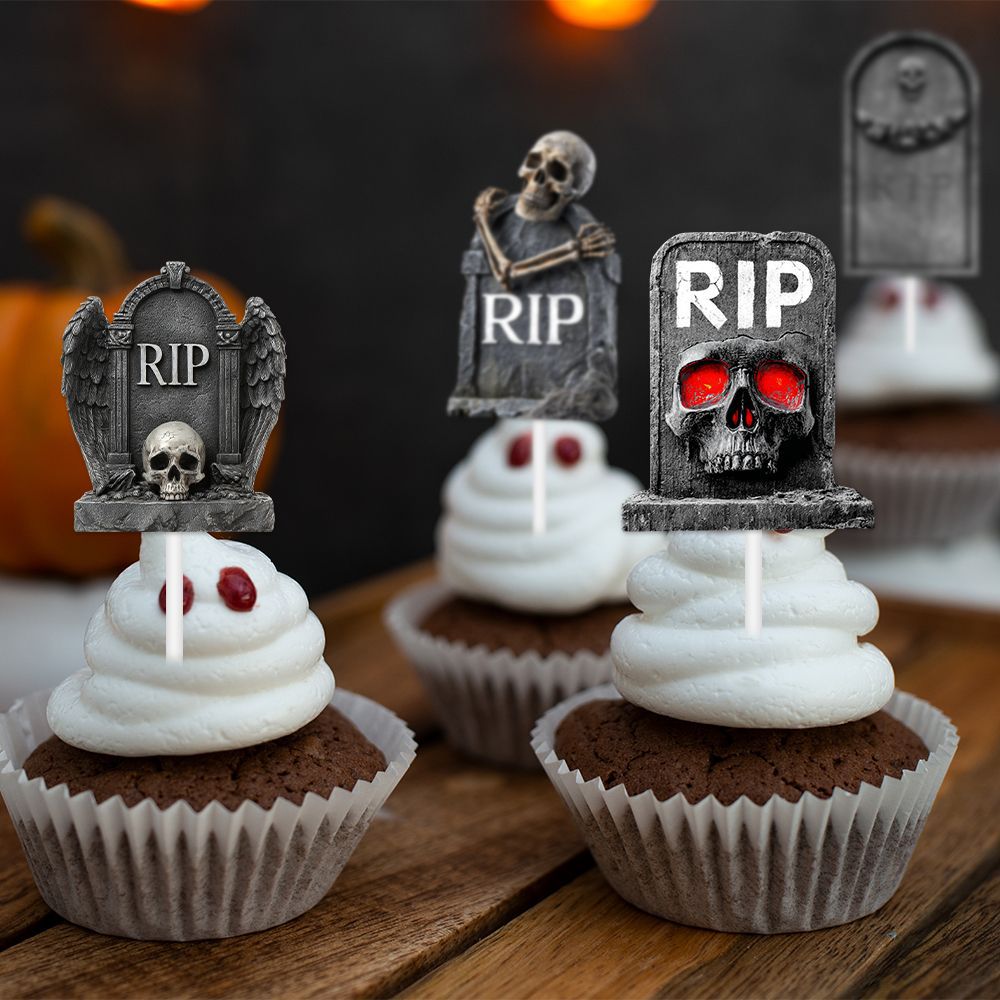 Halloween Decoration Tombstone Cake Small Decorative Flag Horror Atmosphere