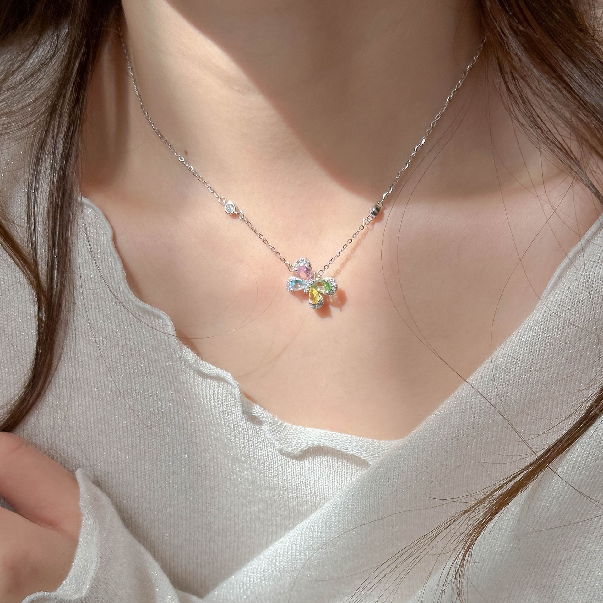 Fashion Personality Colorized Butterfly Necklace For Women