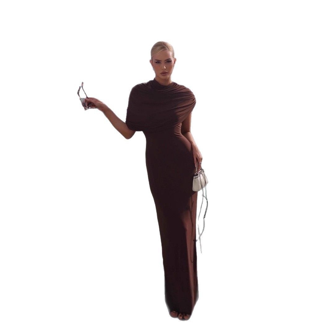 Women's Round neck Sleeveless Maxi Dress Brown - Shop at LoveMi